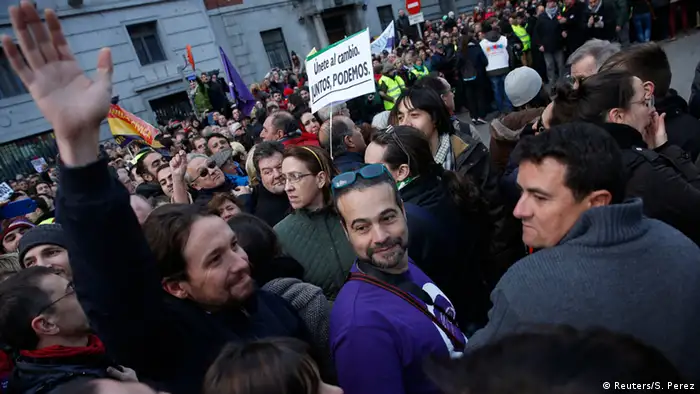 Madrid Protest der Partei Podemos - Pablo Iglesias