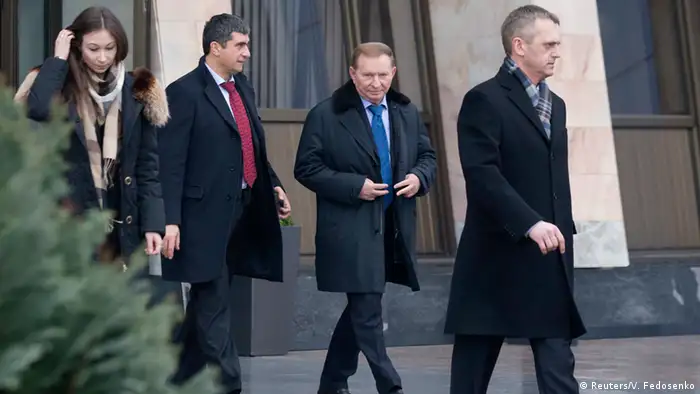 Minsk Gespräche zur Ukraine-Krise - Ankunft Leonid Kuchma 31.01.2015