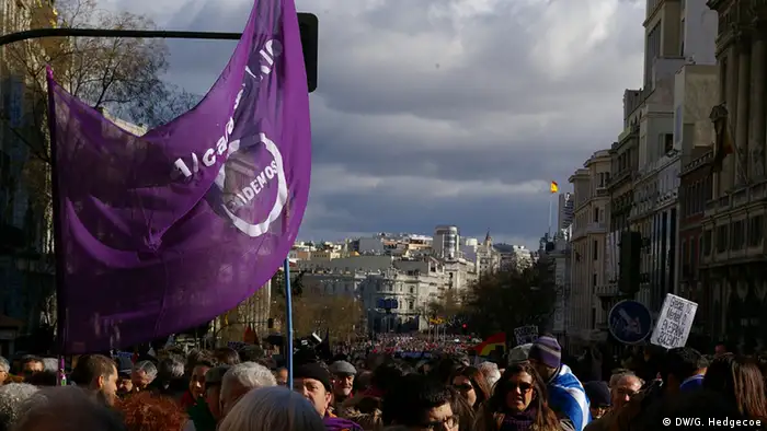 Madrid Protest der Partei Podemos