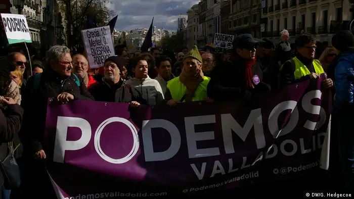Madrid Protest der Partei Podemos
