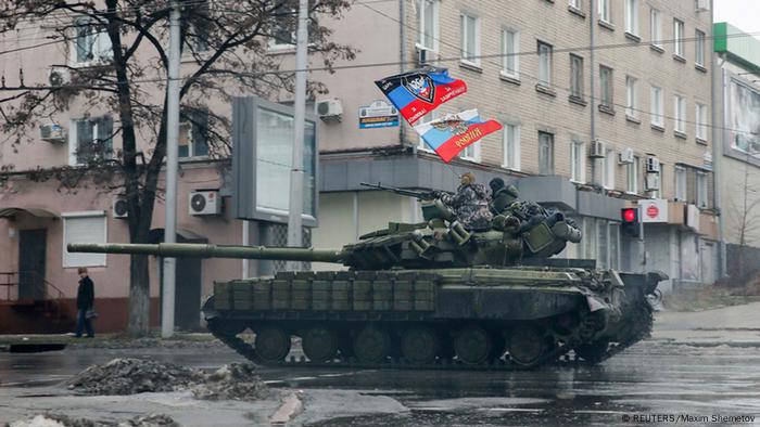 Separatist tank in Donetsk, 2015