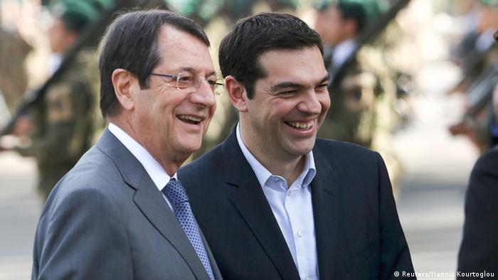 Alexis Tsipras meets Cyprus' President Nicos Anastasiades