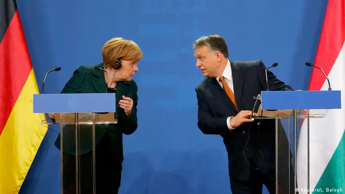 Angela Merkel and Viktor Orban in Budapest (Reuters/L. Balogh)