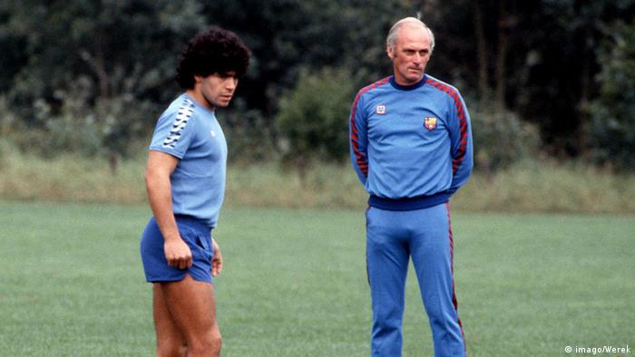 Udo Lattek with Diego Armando Maradona