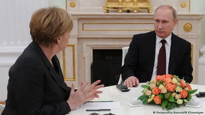 Merkel und Gesprächen mit Putin in Moskau