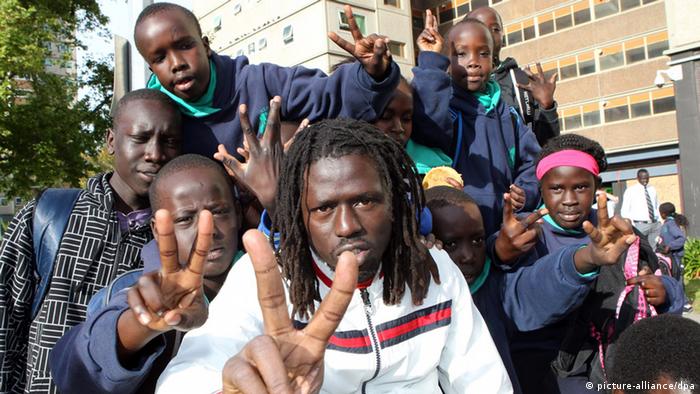 Emmanuel, who was a child soldier himself once and is now a famous musician in South Sudan.