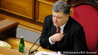 Ukraine Petro Poroschenko im Parlament