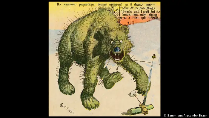 Bildergalerie Ausstellung Going West!, His First Grizzly Sonntagsseite der New York World vom 27. Januar 1901 