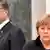 Петро Порошенко (л) та Анґела Меркель під час зустрічі в Мінську у лютому цього року