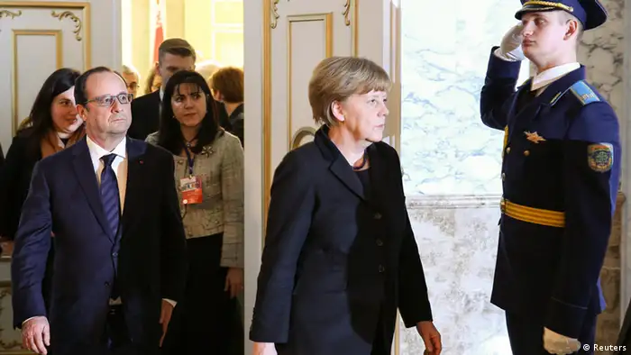 Angela Merkel und Fracois Hollande in Minsk