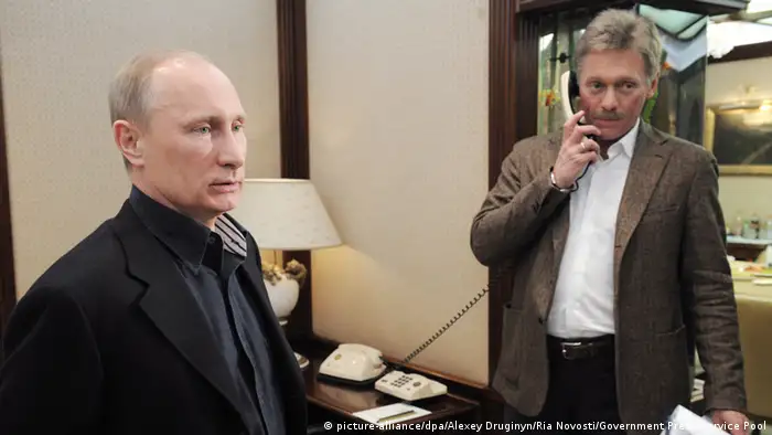 Putins Sprecher Dmitri Peskow (picture-alliance/dpa/Alexey Druginyn/Ria Novosti/Government Press Service Pool)