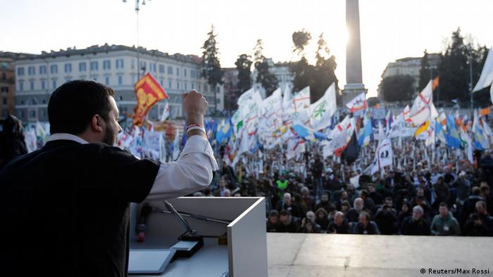Italien Rom Demonstration Renzi Salvini