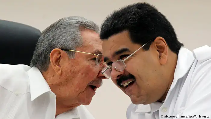 Presidentes de Cuba y Venezuela, Raúl Castro y Nicolás Maduro.