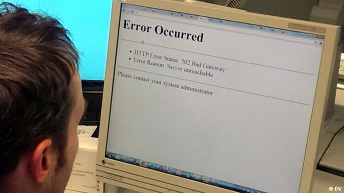 Symbolbild Fehlermeldung Internet Webseite Error occurred