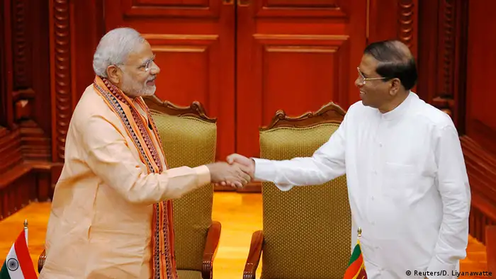 Indien Sri Lanka Modi und Sirisena in Colombo
