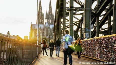 View of Cologne Cathedral and Hohenzollern Bridge