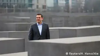 Deutschland griechischer Ministerpräsident Alexis Tsipras besucht Holocaust Mahnmal