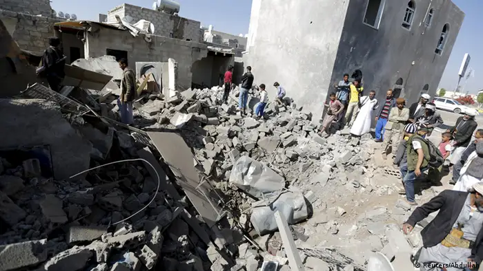 Jemen Zerstörung nach Luftschlag