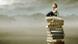 Child on a stack of books Child on a stack of books