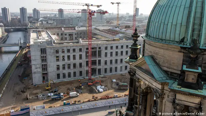 Baustelle des Berliner Stadtschlosses von oben