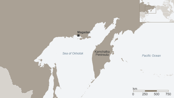 Mapa de Kamchatka