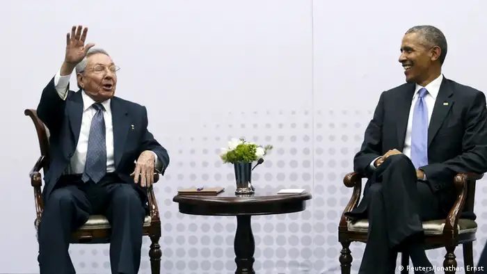US-Präsident Obama und Präsident Raul Castro beim Amerika-Gipfel in Panama