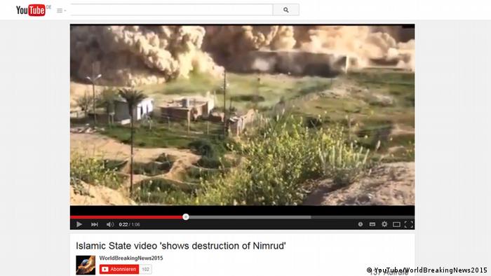 Aufnahme aus dem IS-Video über die Zerstörung von Nimrud (Quelle: Youtube)