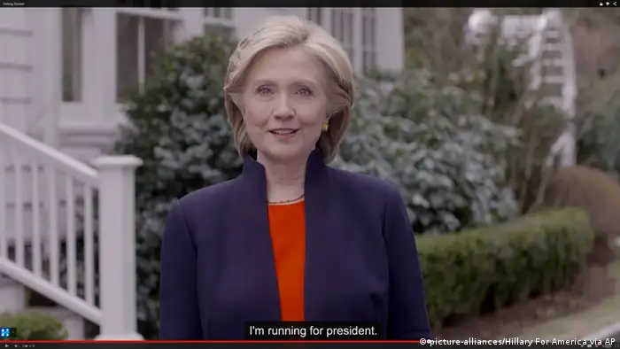 Hillary Rodham Clinton Video Verkündigung Kandidatur Präsidentin