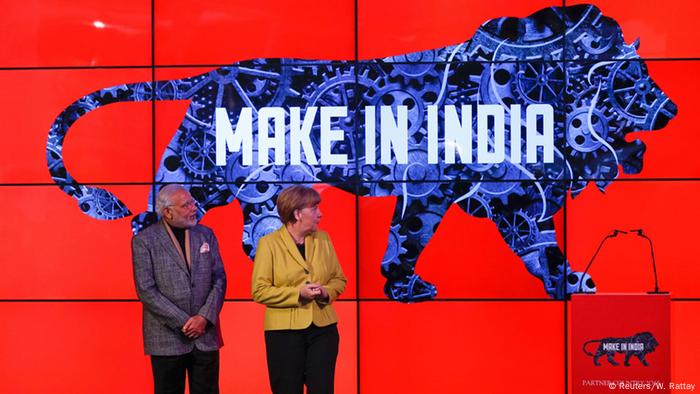 Deutschland Narendra Modi und Angela Merkel auf der Hannover Messe