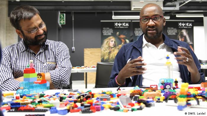 Shubhransu Choudhary, India, and Nigel Mugamo, Zimbabwe, at the Lego Serious Play Workshop in Cape Town