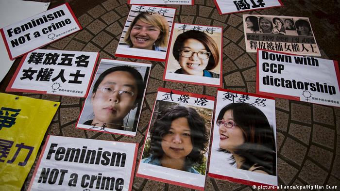 Hongkong Demonstration für Freilassung von Frauenaktivistinnen
