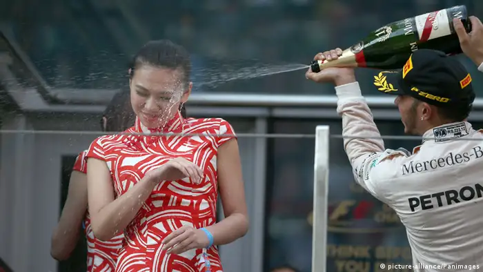 China Shanghai International Circuit podium - Lewis Hamilton