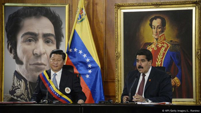 Xi Jinping visita a Maduro en el Palacio Miraflores de Caracas, el 20 de julio de 2014