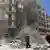 Häuserruinen nach Bombardement in Aleppo Syrien
