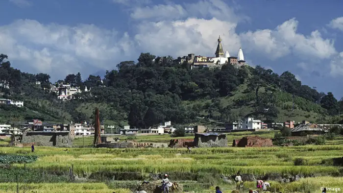 Nepal Erdbeben Bildergalerie zerstörte Weltkulturerbe Swayambunath Stupa