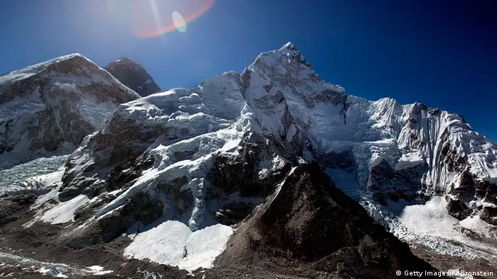The peak of Mt Everest