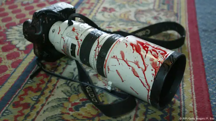 Blood on a photo camera