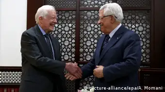 Palästina Westjordanland Treffen Jimmy Carter Mahmud Abbas