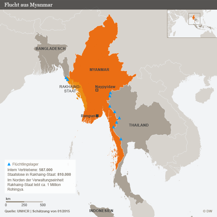 Infografik Flucht aus Myanmar