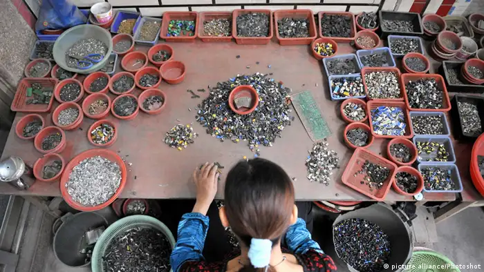 Recycling von Elektromüll in China