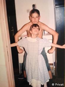 Darko (11) with his little sister (4).