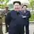 Nordkoreas Diktator Kim Jong-un zusammen mit Gefolgschaft. (Foto: EPA/RODONG SINMUN SOUTH KOREA OUT)
