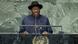 President Goodluck Jonathan on a podium President Goodluck Jonathan on a podium