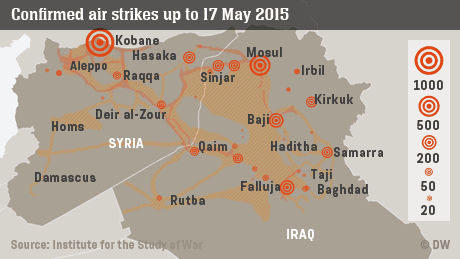 Infografik Luftangriffe auf IS-Gebiete in Syrien und dem Irak