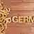 Wooden letters that spell "German"