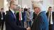 Ukrainian Prime Minister Arseniy Yatsenyuk shakes hands with German Foreign Minister Frank-Walter Steinmeier Ukrainian Prime Minister Arseniy Yatsenyuk shakes hands with German Foreign Minister Frank-Walter Steinmeier