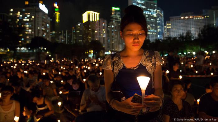 Hongkong Mahnwache im Victoria Park