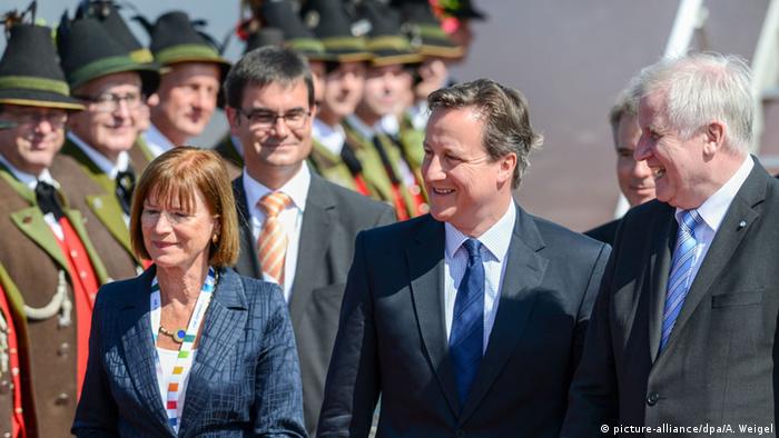 München Ankunft Cameron Flughafen G7 Gipfel Elmau