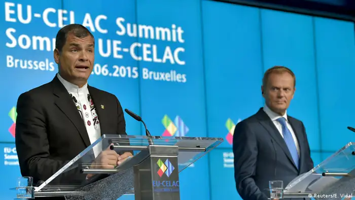 EU-Celac Gipfel in Brüssel Abschluss-PK Tusk und Correa