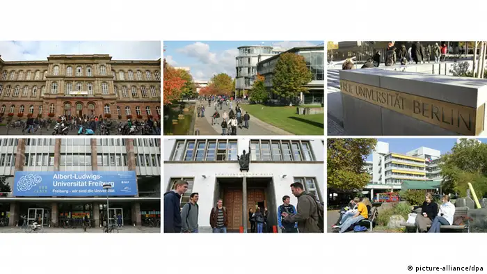 Bildkombination (Agentur) der neuen deutschen Elite-Universitäten
